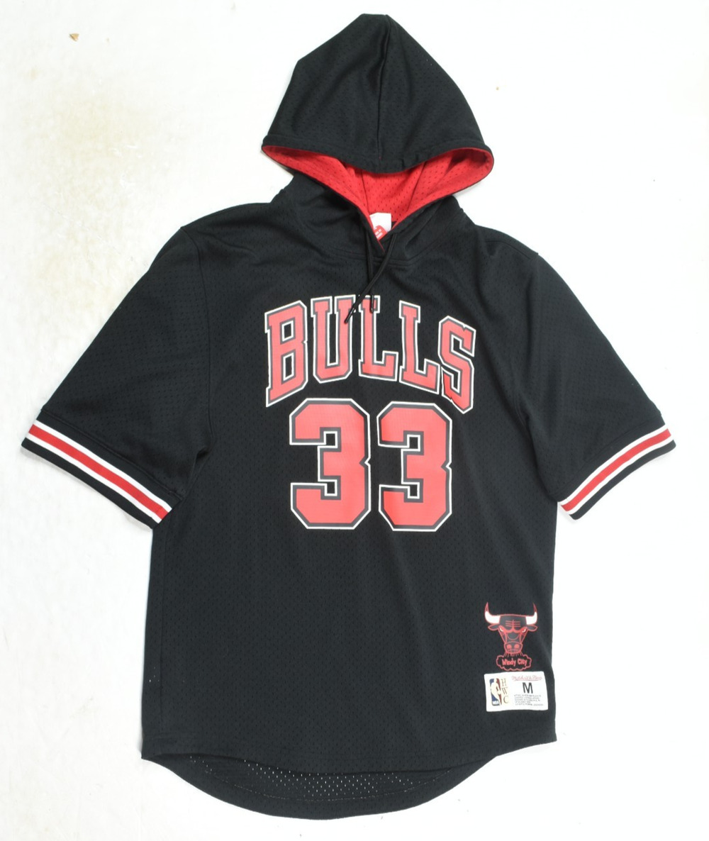 Mitchell & Ness Chicago Bulls Scottie Pippen Jersey Hoodie Mens Medium Black